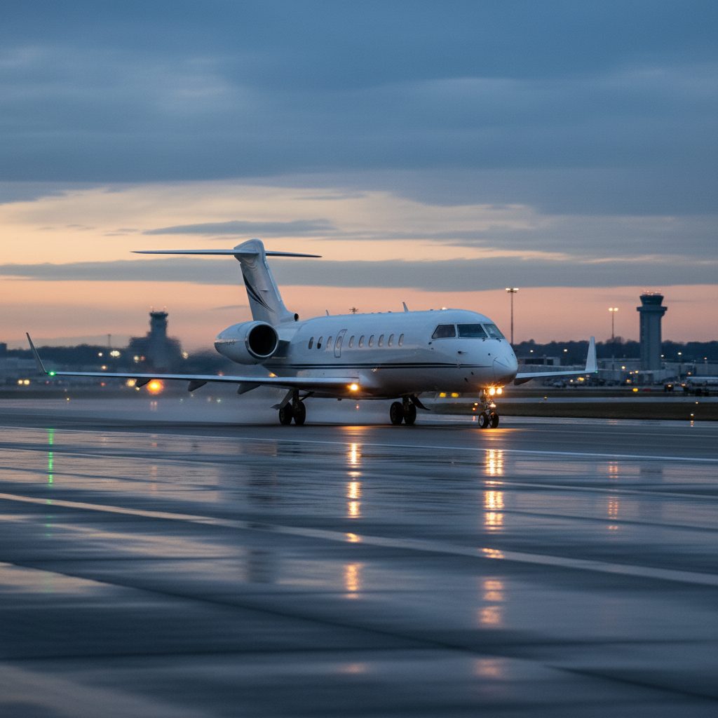 Bombardier Challenger 604, On the runway, illustrative image
