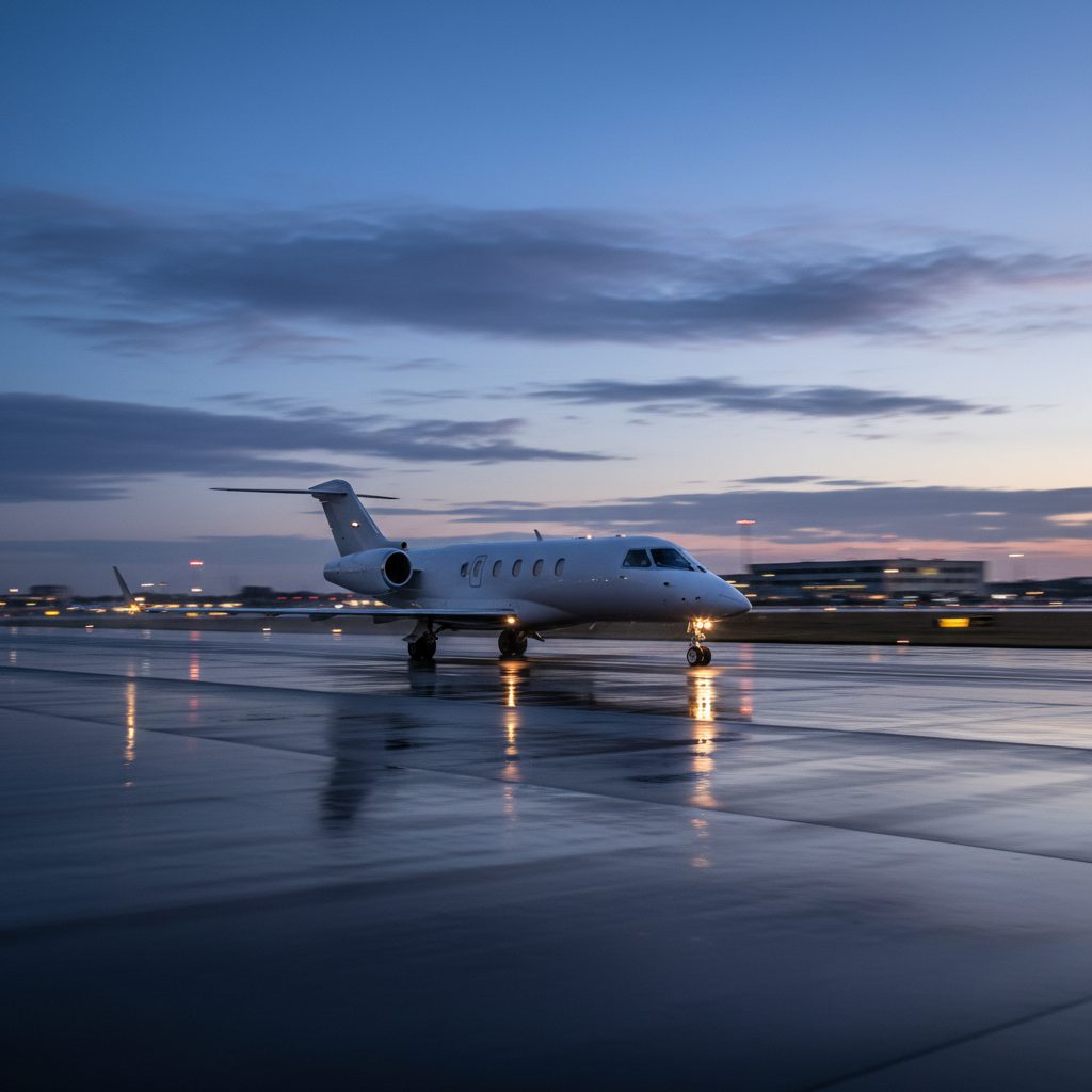 Bombardier LearJet 60, On the runway, illustrative image