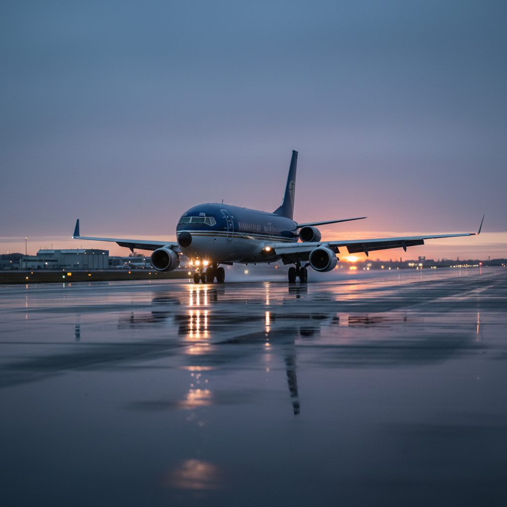 Boeing 727 Executive, On the runway, illustrative image