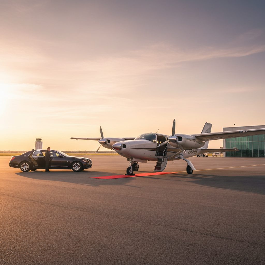 Cessna 310, Ready for boarding, illustrative image