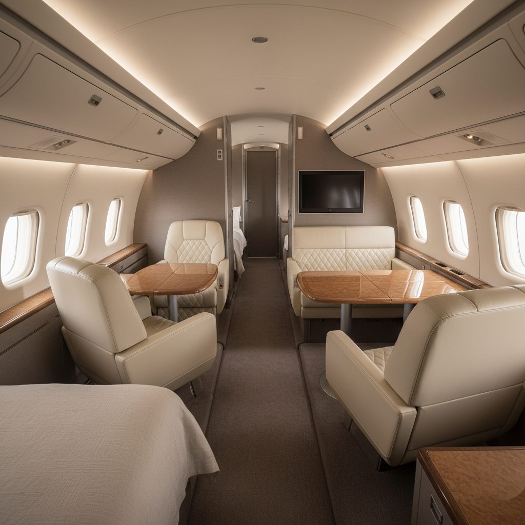 Airbus A320 Prestige Corporate Jet, Private cabin, illustrative image