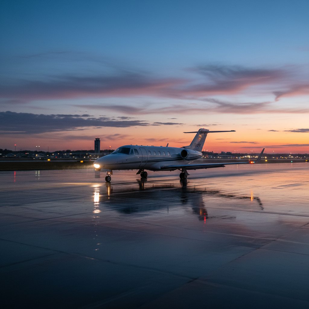 Cessna 550 Citation II, On the runway, illustrative image