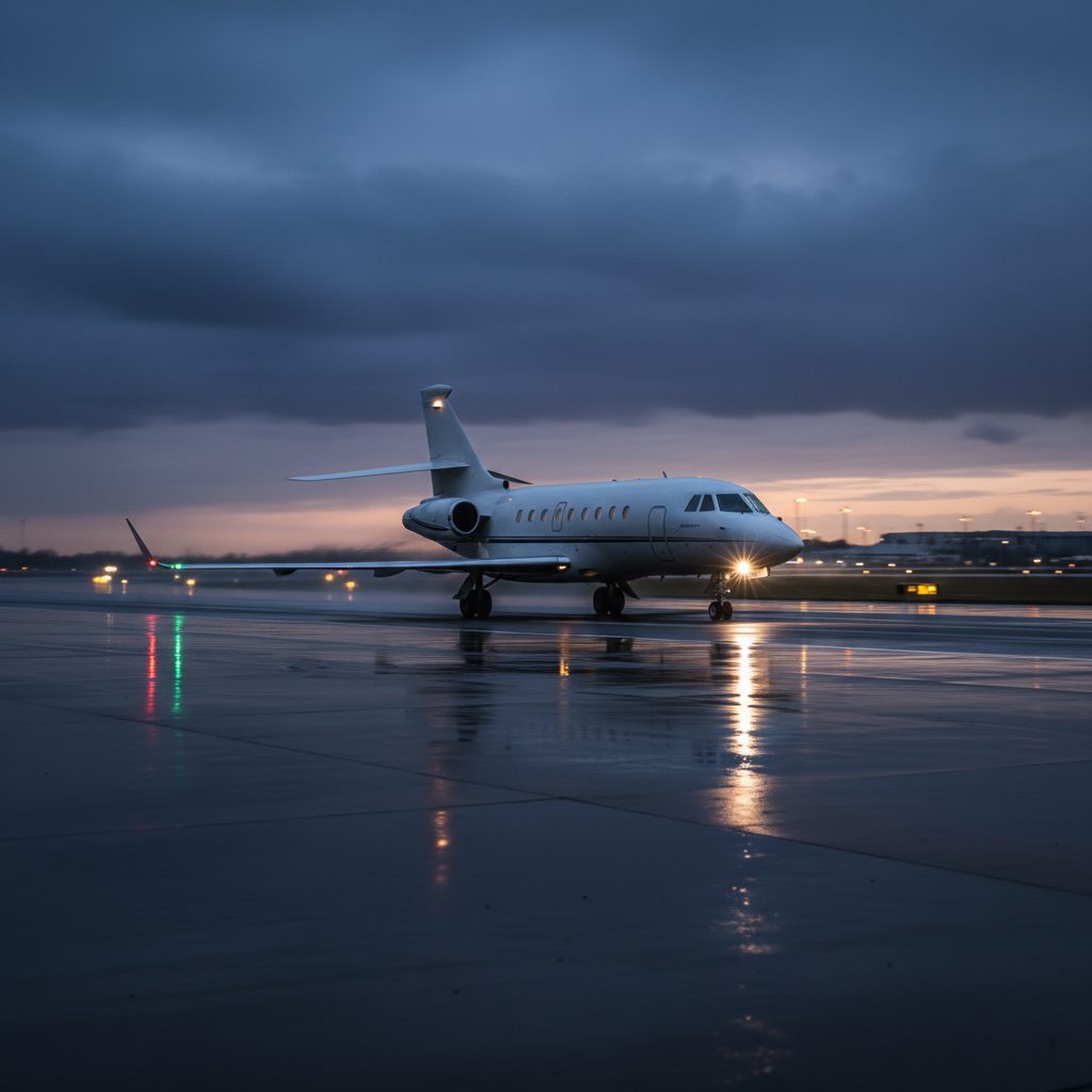Dassault Falcon 2000LX, On the runway, illustrative image