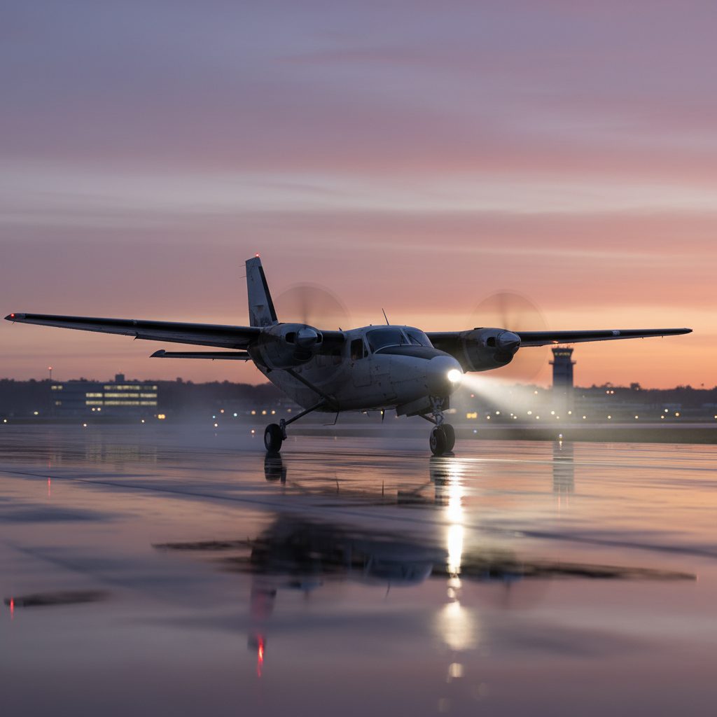 Piper PA-31, On the runway, illustrative image