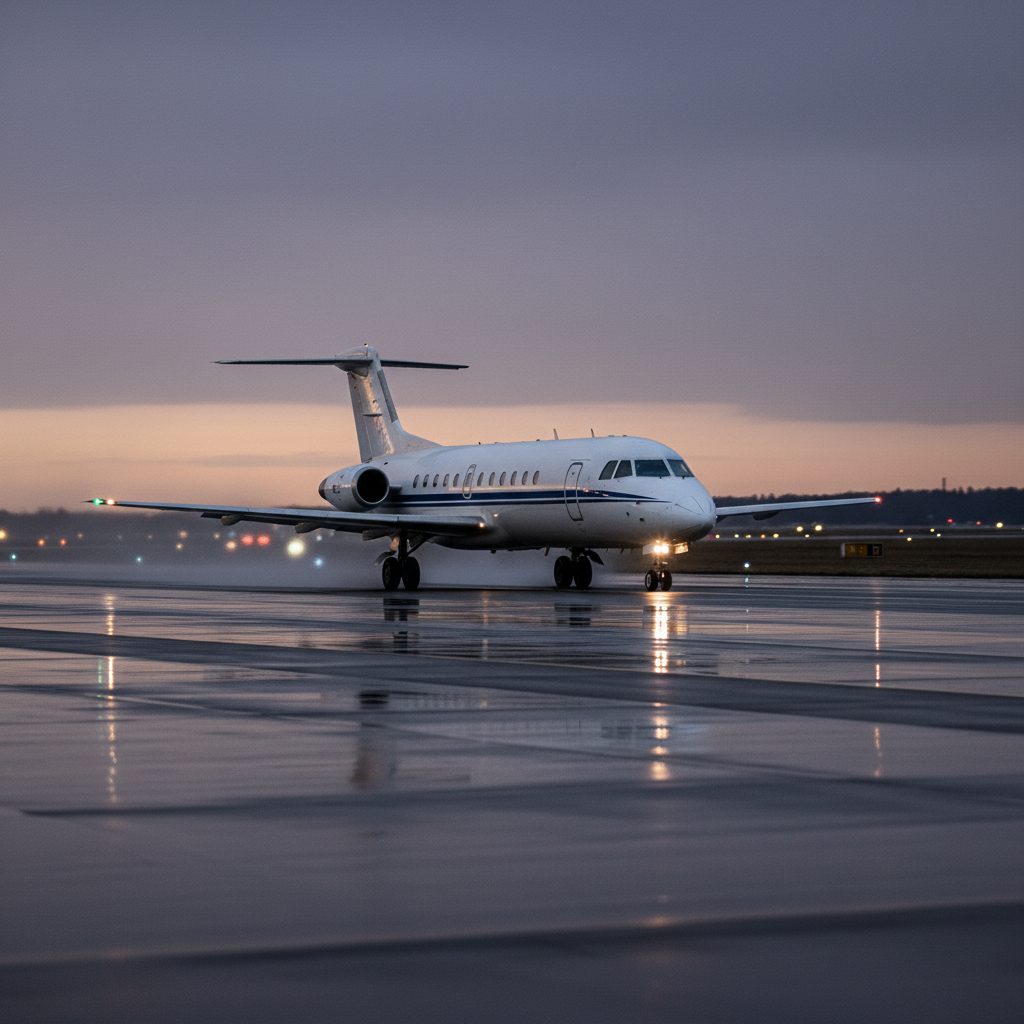 Fokker F28, On the runway, illustrative image
