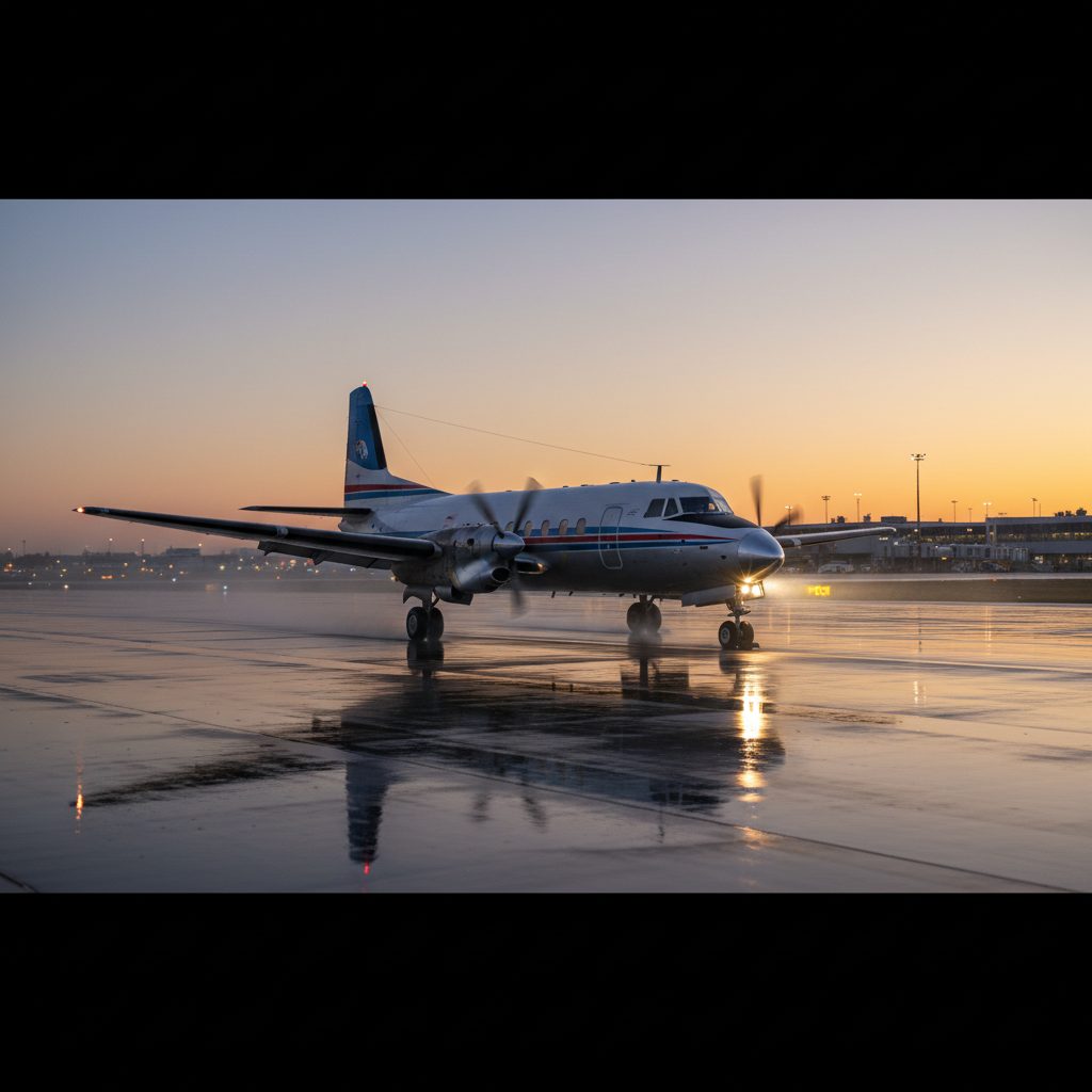Fokker F27, On the runway, illustrative image