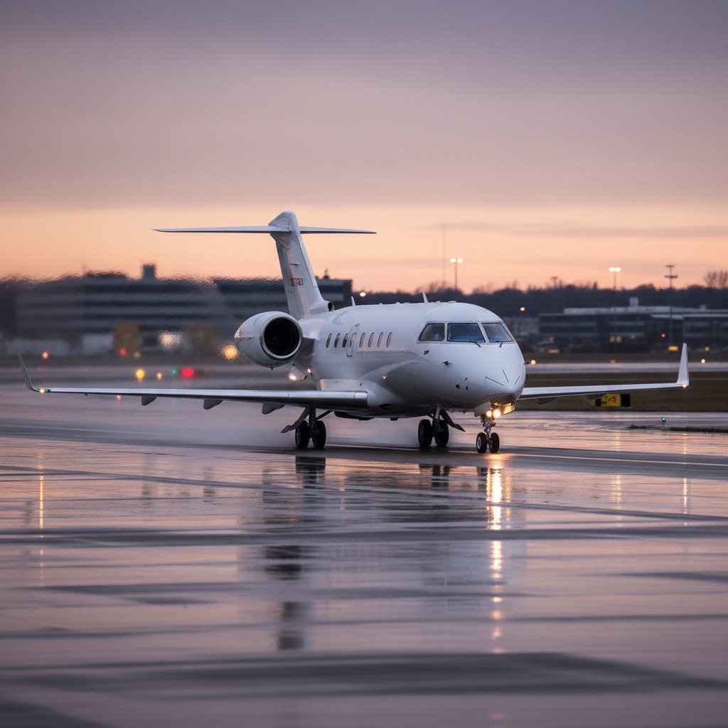 Bombardier Challenger 300, On the runway, illustrative image