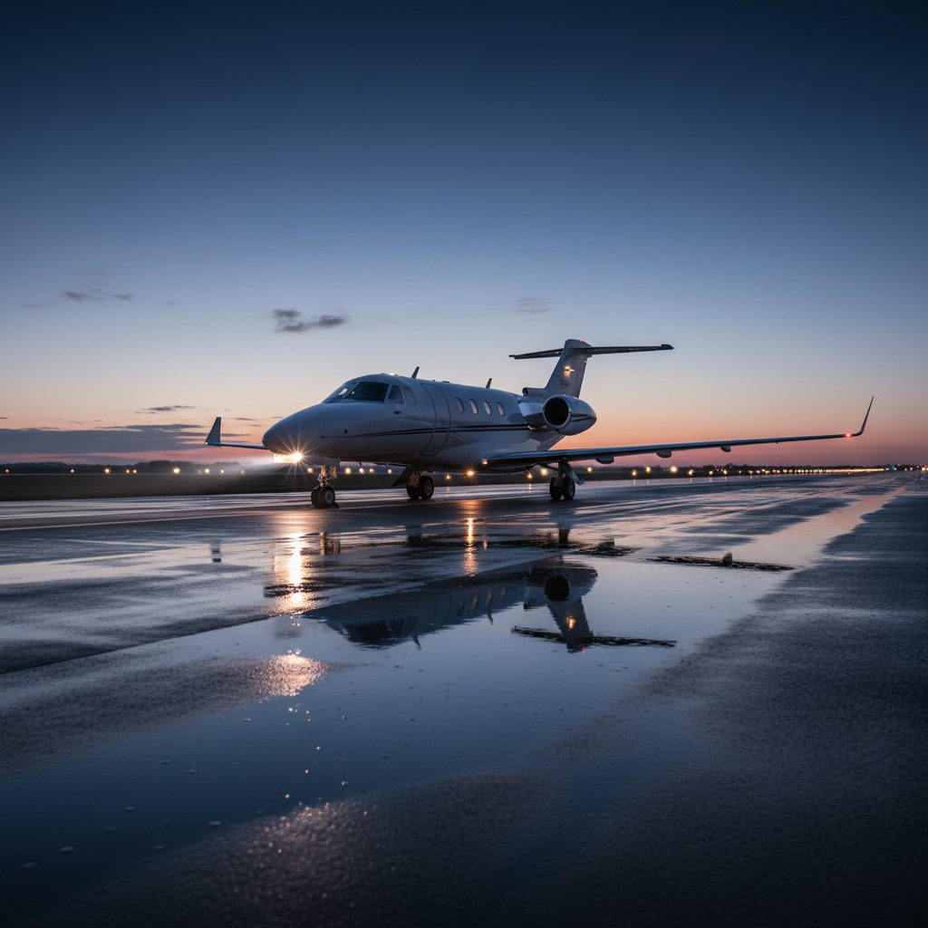 Hawker Beechcraft Premier 1, On the runway, illustrative image