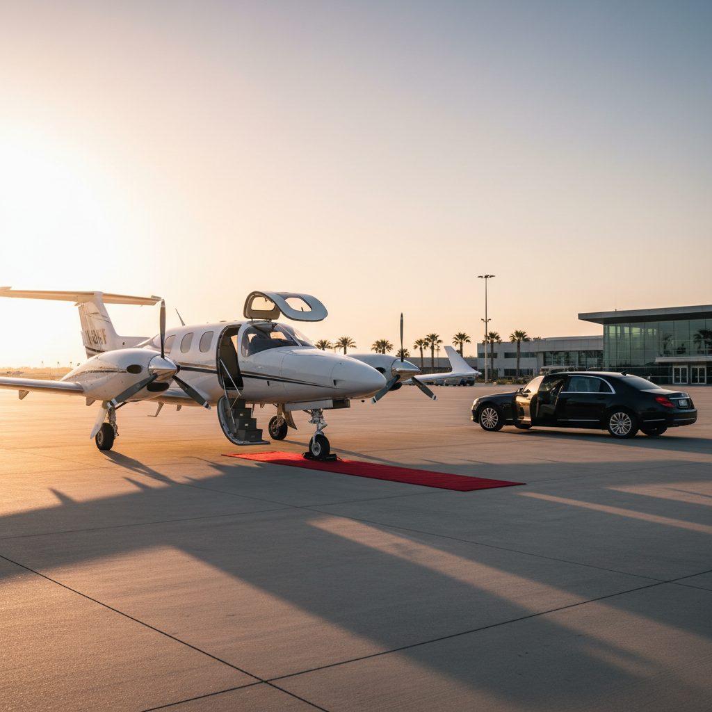 Diamond DA42 Twin Star, Ready for boarding, illustrative image