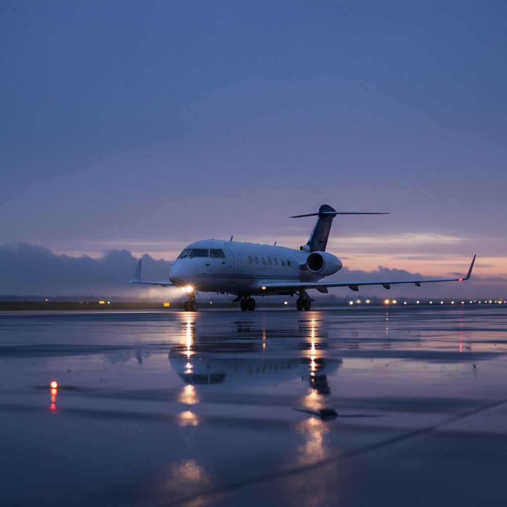 Bombardier Challenger 605, On the runway, illustrative image