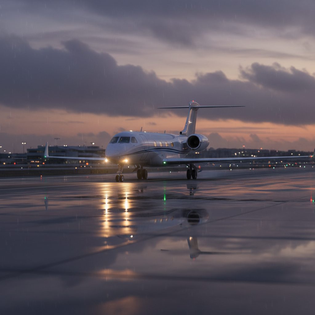 Gulfstream GIV, On the runway, illustrative image