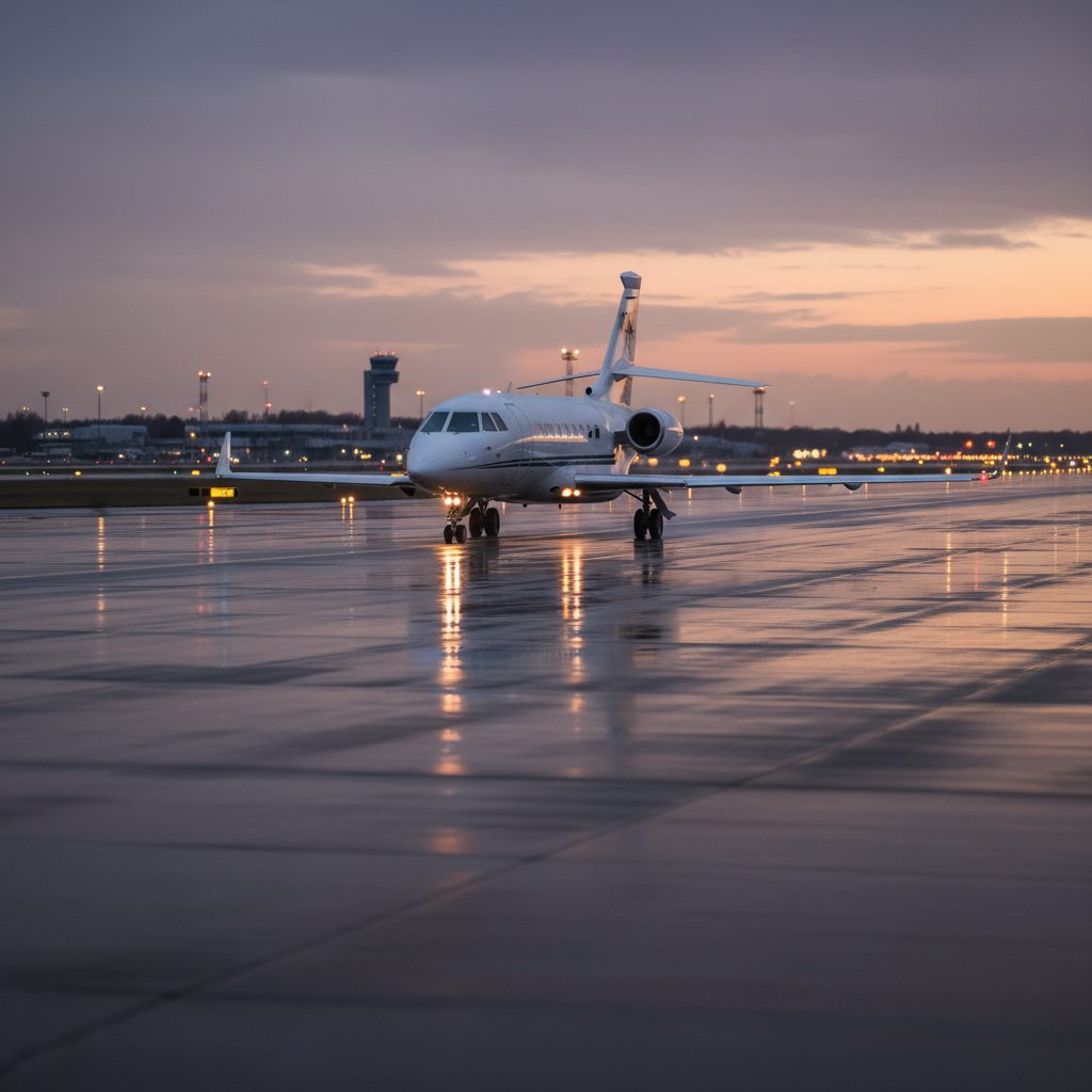 Dassault Falcon 2000EX Easy, On the runway, illustrative image