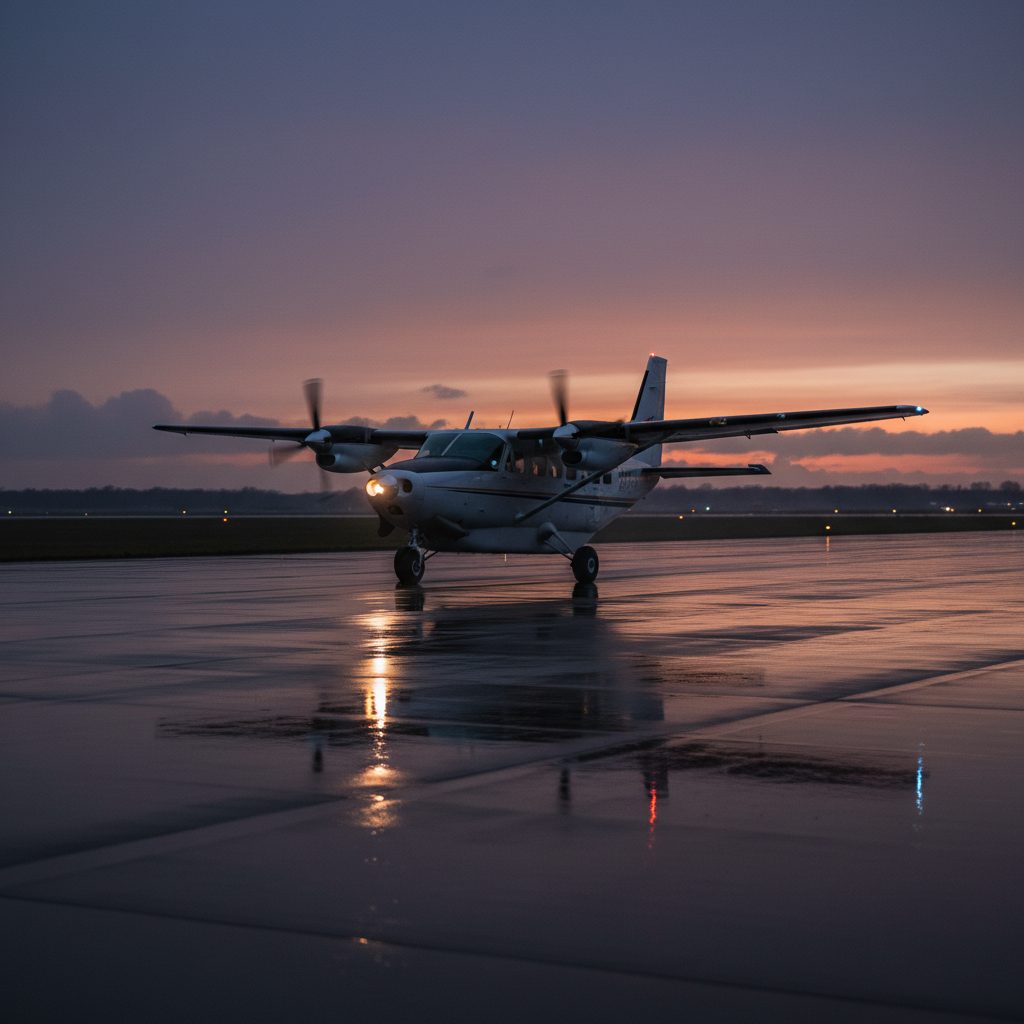 Cessna 208 Caravan, On the runway, illustrative image