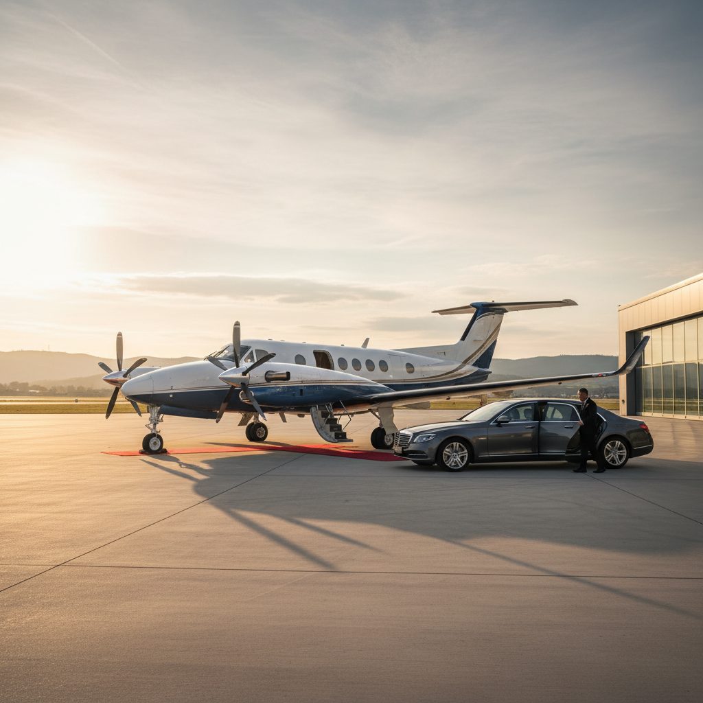 Beechcraft B300 Super King Air, Ready for boarding, illustrative image