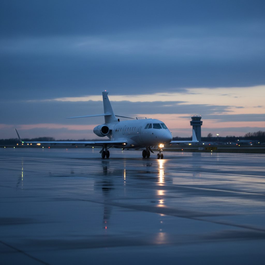 Dassault Falcon 5X, On the runway, illustrative image