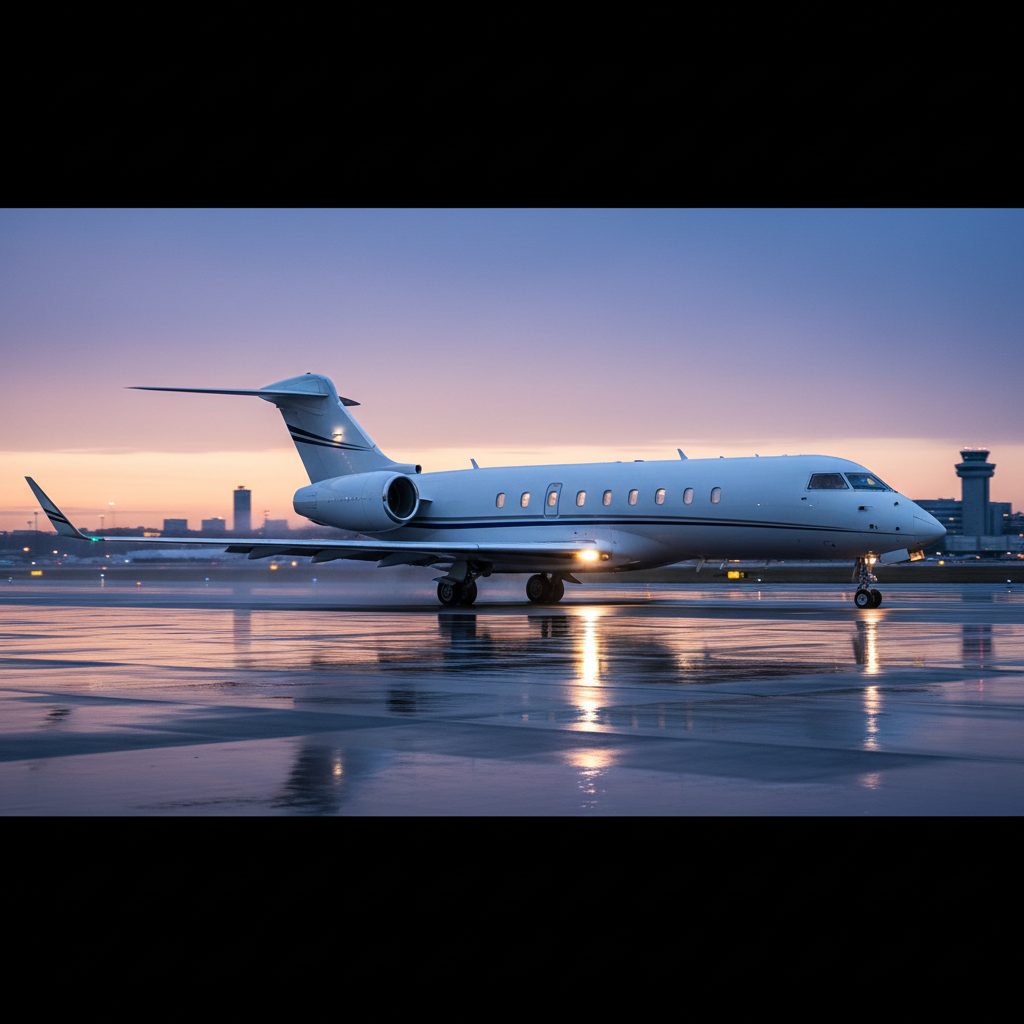 Bombardier Global Express XRS, On the runway, illustrative image