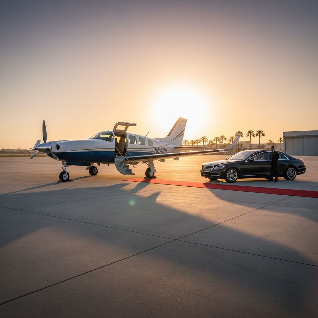 Beechcraft Bonanza, Ready for boarding, illustrative image