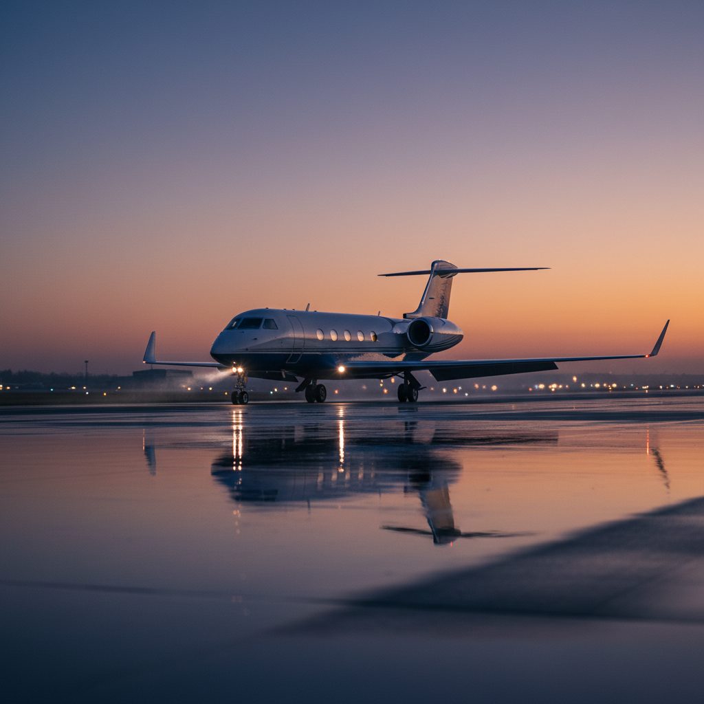 Gulfstream G550, On the runway, illustrative image