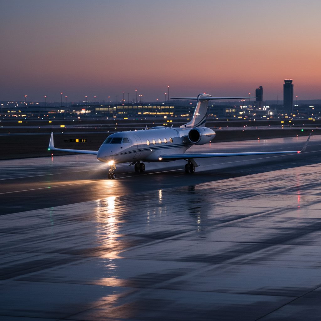 Gulfstream G450, On the runway, illustrative image