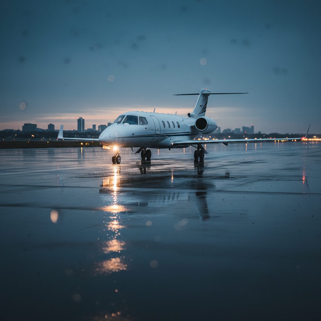 Bombardier LearJet 45/45XR, On the runway, illustrative image