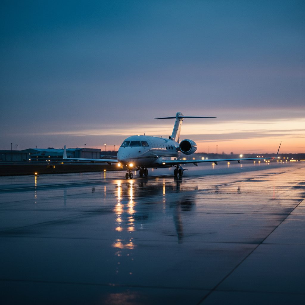 Bombardier Challenger 600, On the runway, illustrative image