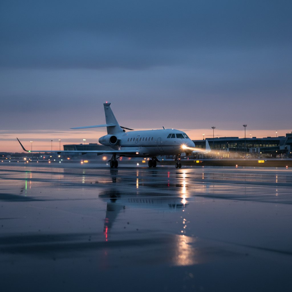 Dassault Falcon 2000DX, On the runway, illustrative image