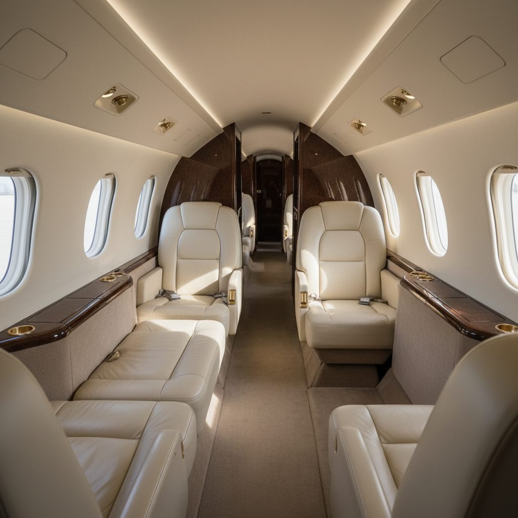 Bombardier Learjet 35A, Private cabin, illustrative image