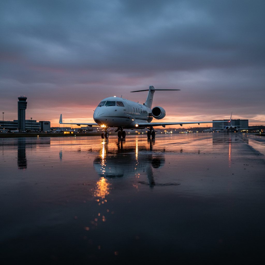 Bombardier Challenger 601, On the runway, illustrative image