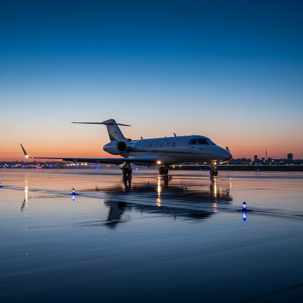 Bombardier LearJet 75, On the runway, illustrative image