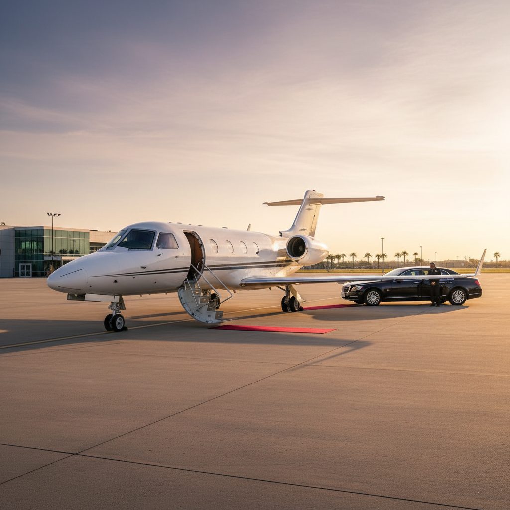 Bombardier LearJet 55, Ready for boarding, illustrative image