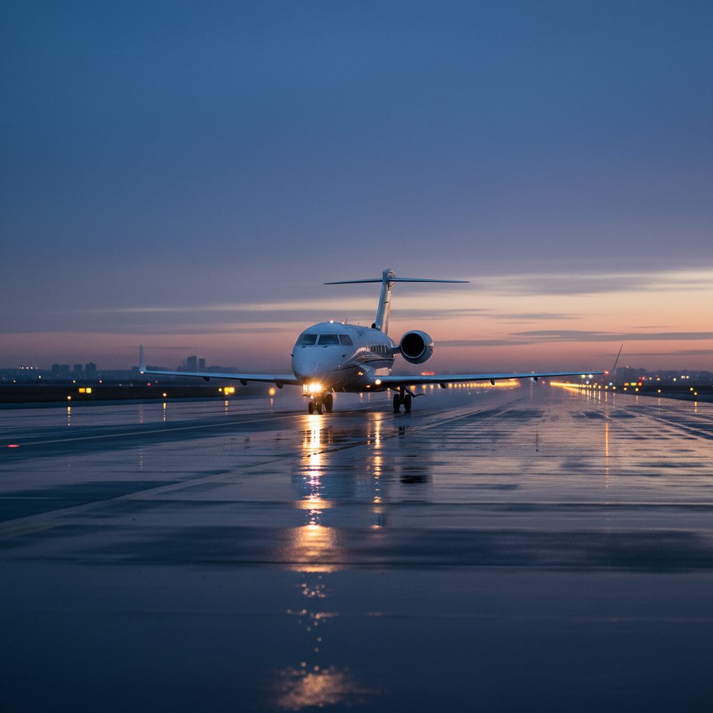 Bombardier Challenger 650, On the runway, illustrative image