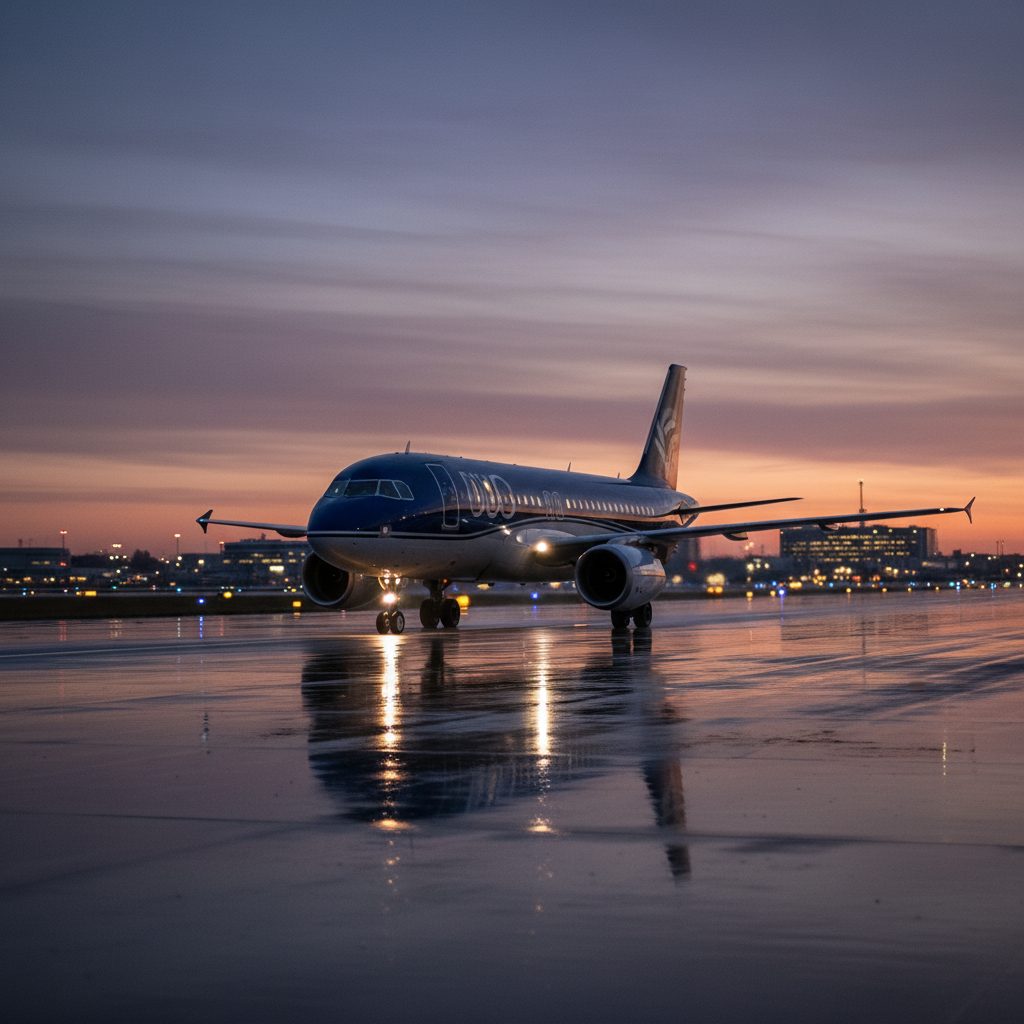 Airbus A320 Prestige Corporate Jet, On the runway, illustrative image