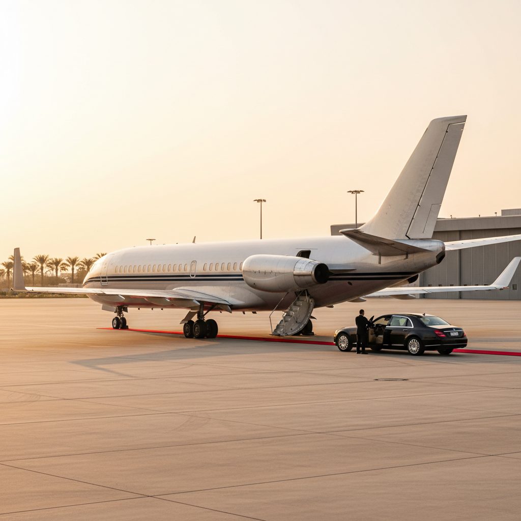 Boeing 727 Executive, Ready for boarding, illustrative image