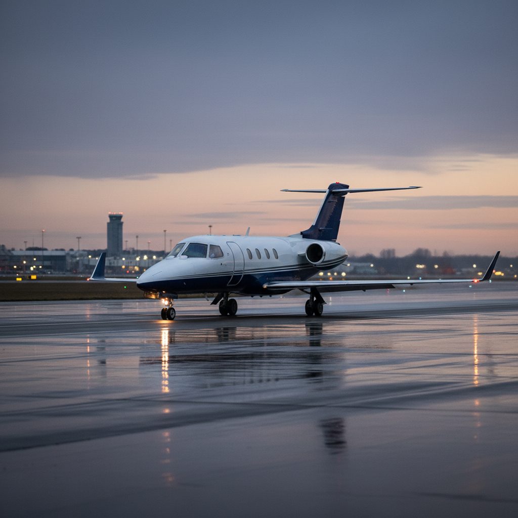 Bombardier Learjet 24, On the runway, illustrative image