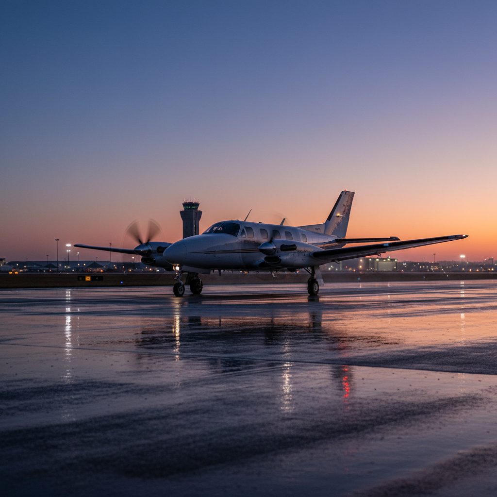 Cessna 441 Conquest II, On the runway, illustrative image
