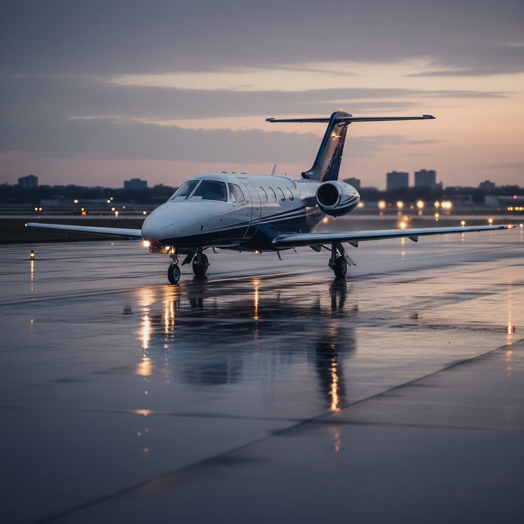 Cessna 525 Citation CJ3, On the runway, illustrative image