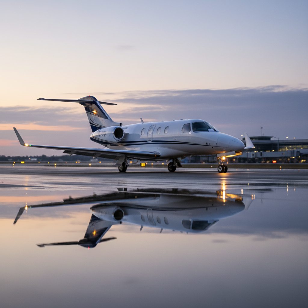 Cessna 525 Citation CJ4, On the runway, illustrative image