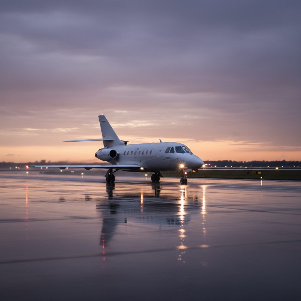 Dassault Falcon 10, On the runway, illustrative image