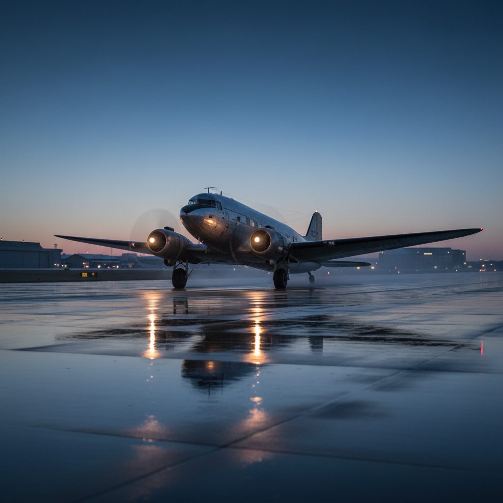 Douglas DC-3, On the runway, illustrative image