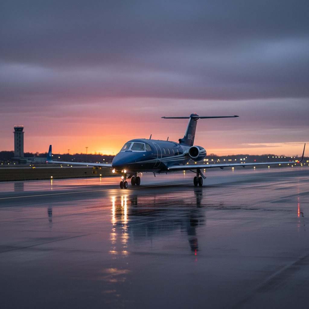 NAA Sabreliner 75, On the runway, illustrative image