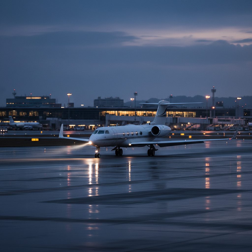 Gulfstream G2, On the runway, illustrative image