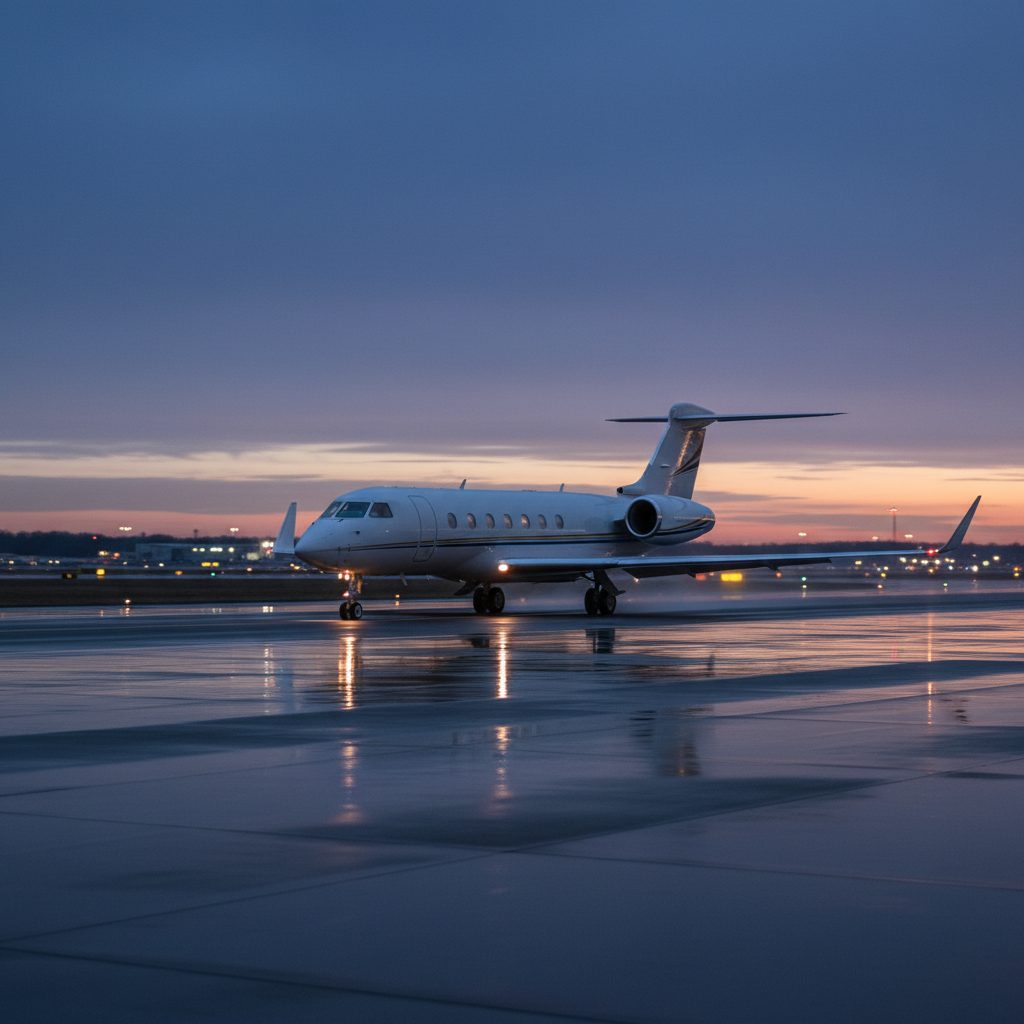 Gulfstream GV, On the runway, illustrative image