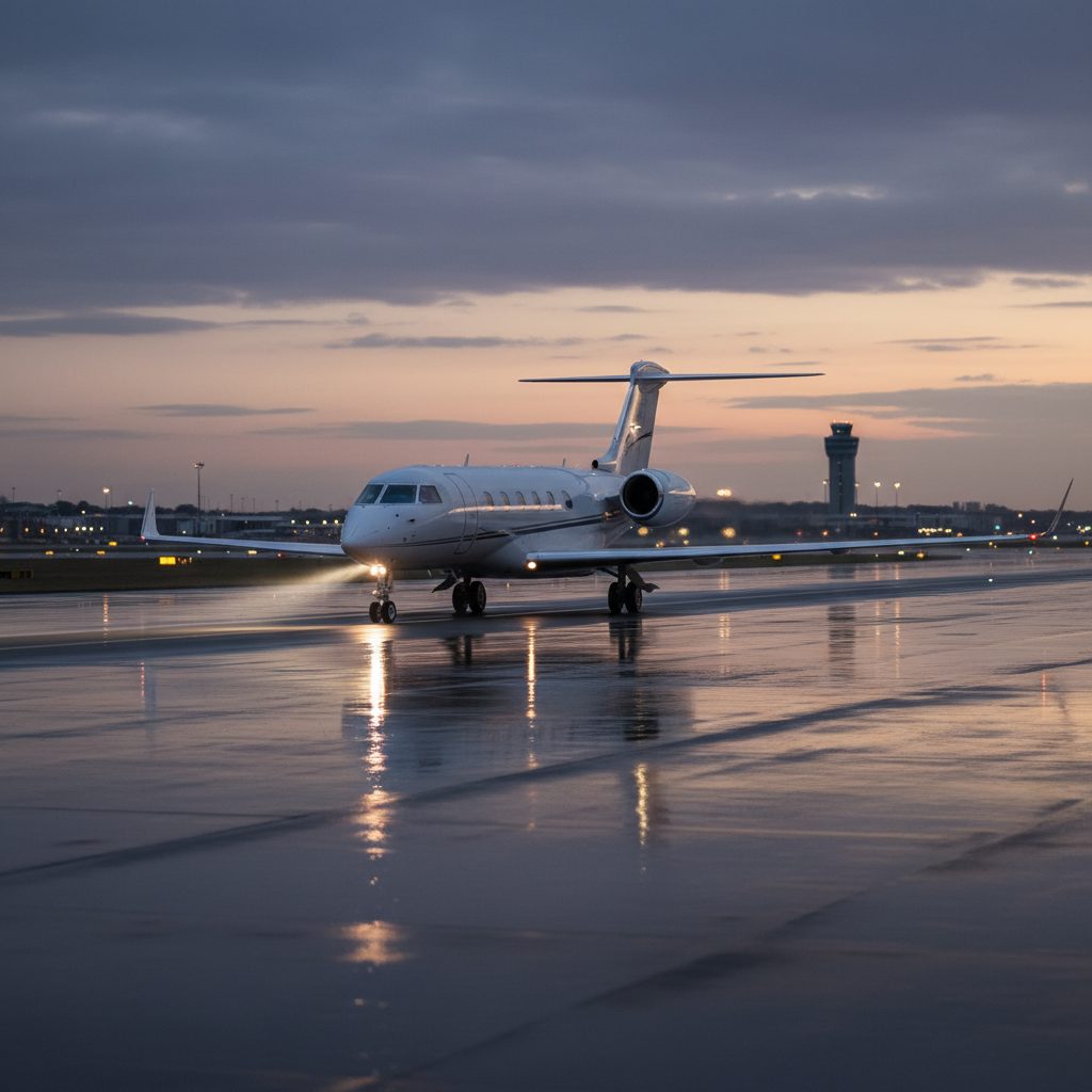 Gulfstream G350, On the runway, illustrative image