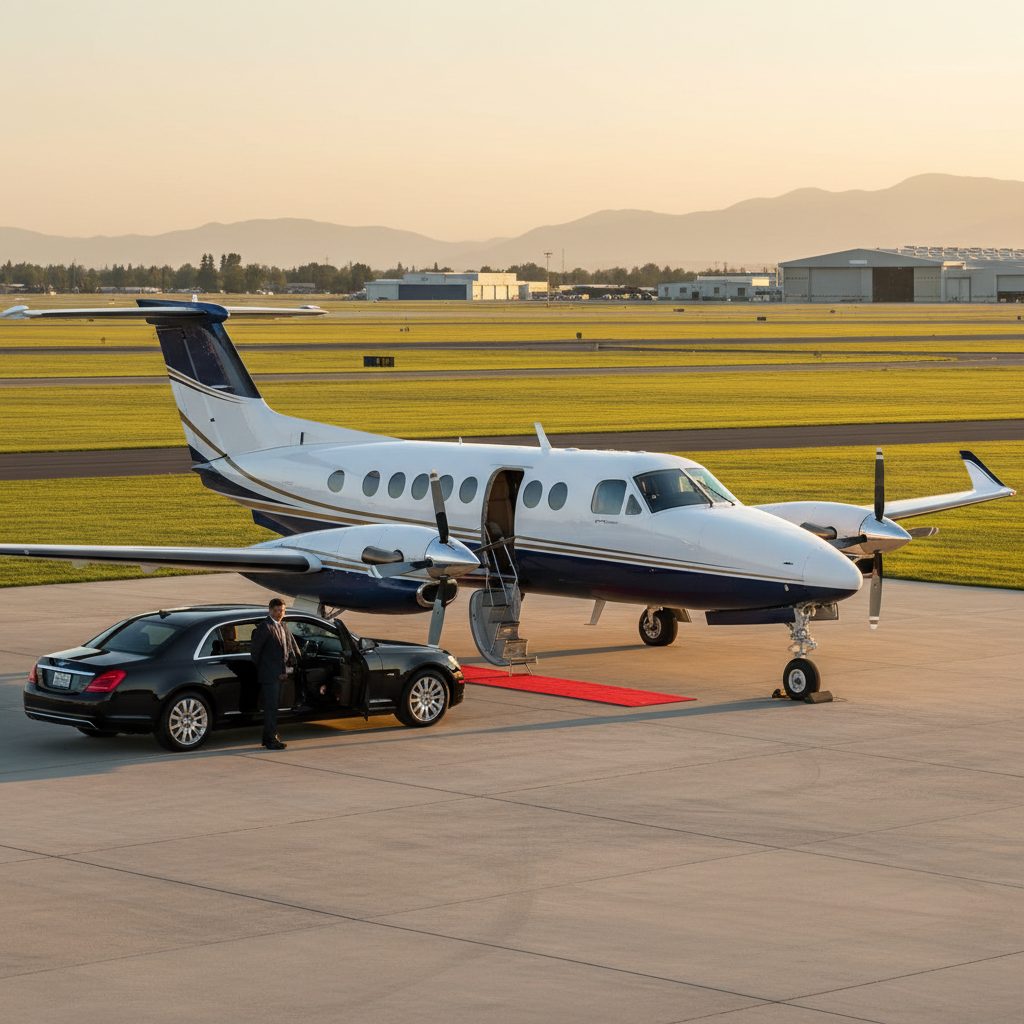 Beechcraft B200 Super King Air, Ready for boarding, illustrative image