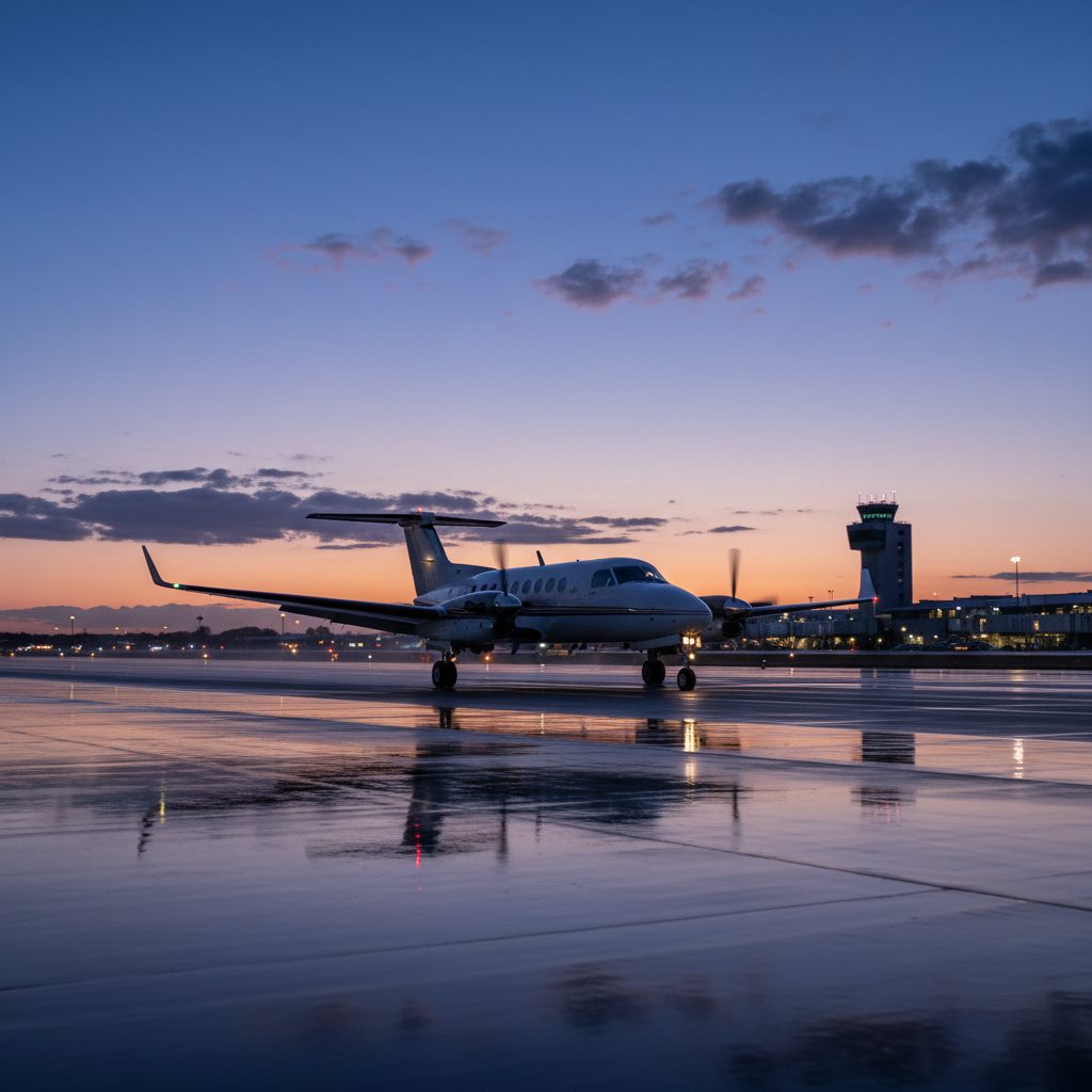 Beechcraft B300 Super King Air, On the runway, illustrative image
